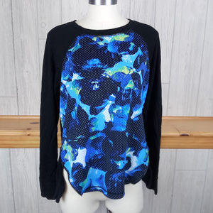 Calvin Klein Performance Blue Floral Side Zip Top